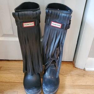 💣💣💣 Rare Fringe Hunter Boots 👢 ladies size 7